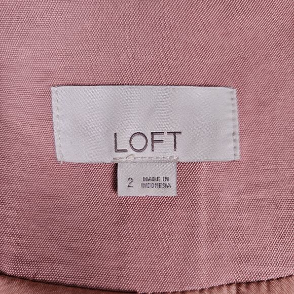 Loft Womens Blazer Jacket Open Front Salmon Pink Business Casual 3/4 Sleeve 2 XS - Picture 8 of 16
